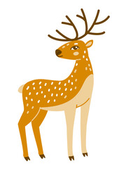 Cute deer isolated on white background - Christmas character for Your design