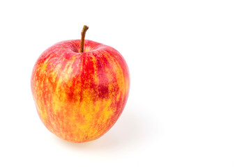 Close up view of red apple isolated on white background. 