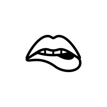 recommend clip art: Womans sensuous lips, beauty open mouth biting lip