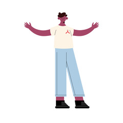 afro man with aids ribbon