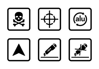 Cardboard packaging icon set vector illustration