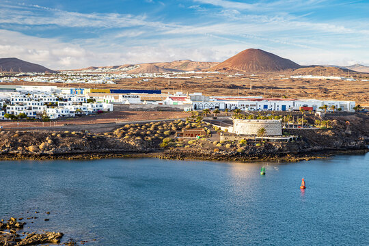 Panoramic photograph of the city of Arrecife on the island of Lanzarote, Canary Islands, Spain