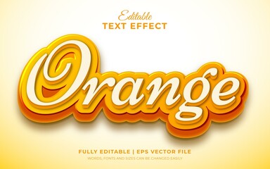 Editable 3d text effect fresh orange template style