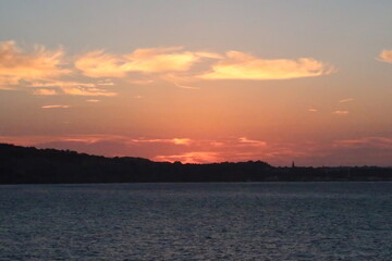 Scenic Sunset from the Deck of Crossing Ferry
