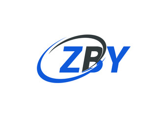 ZBY letter creative modern elegant swoosh logo design