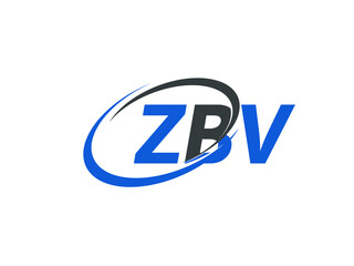 ZBV letter creative modern elegant swoosh logo design