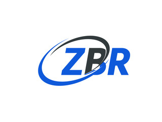 ZBR letter creative modern elegant swoosh logo design