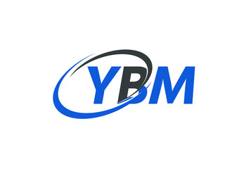 YBM letter creative modern elegant swoosh logo design