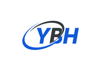 YBH letter creative modern elegant swoosh logo design
