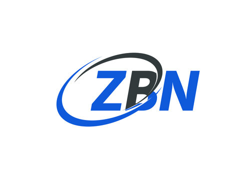 ZBN letter creative modern elegant swoosh logo design
