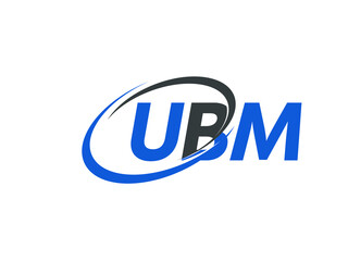 UBM letter creative modern elegant swoosh logo design