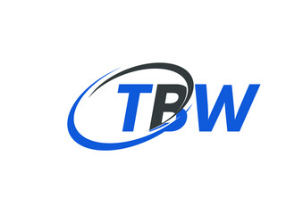 TBW letter creative modern elegant swoosh logo design