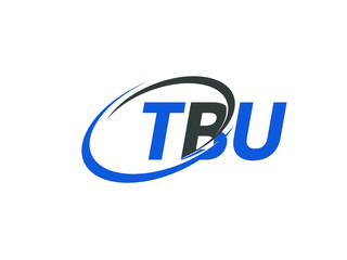TBU letter creative modern elegant swoosh logo design
