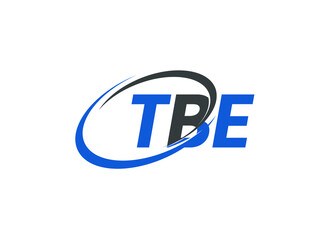 TBE letter creative modern elegant swoosh logo design