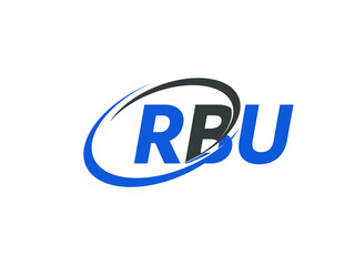 RBU letter creative modern elegant swoosh logo design