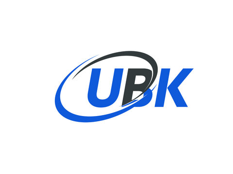 UBK letter creative modern elegant swoosh logo design