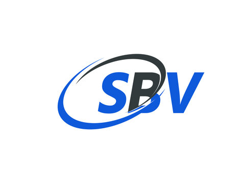 SBV letter creative modern elegant swoosh logo design