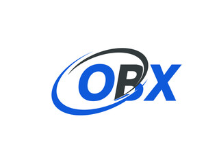 OBX letter creative modern elegant swoosh logo design