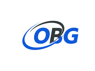 OBG letter creative modern elegant swoosh logo design