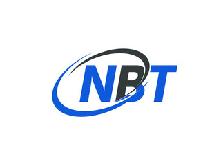 NBT letter creative modern elegant swoosh logo design