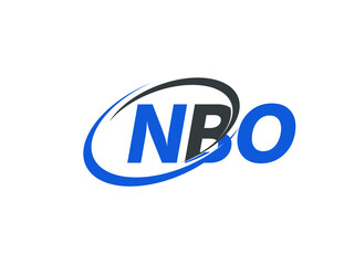 NBO letter creative modern elegant swoosh logo design