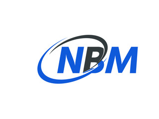 NBM letter creative modern elegant swoosh logo design