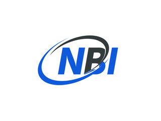 NBI letter creative modern elegant swoosh logo design