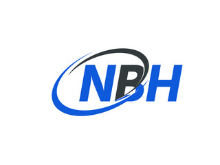 NBH letter creative modern elegant swoosh logo design