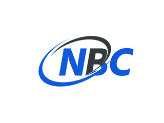 NBC letter creative modern elegant swoosh logo design