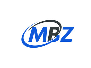 MBZ letter creative modern elegant swoosh logo design