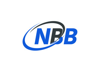 NBB letter creative modern elegant swoosh logo design