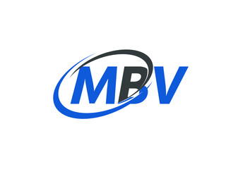 MBV letter creative modern elegant swoosh logo design