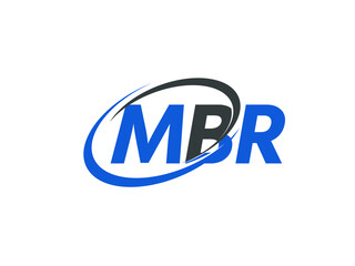 MBR letter creative modern elegant swoosh logo design