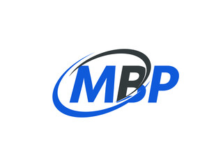 MBP letter creative modern elegant swoosh logo design