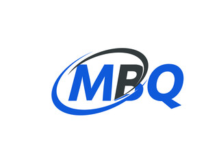 MBQ letter creative modern elegant swoosh logo design