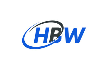 HBW letter creative modern elegant swoosh logo design