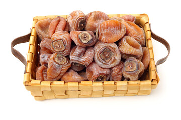 dried persimmon on white background 