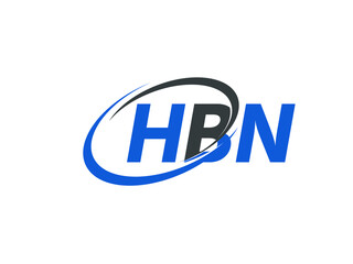 HBN letter creative modern elegant swoosh logo design