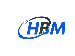 HBM letter creative modern elegant swoosh logo design
