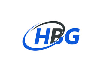 HBG letter creative modern elegant swoosh logo design