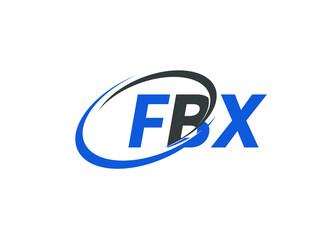 FBX letter creative modern elegant swoosh logo design