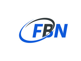 FBN letter creative modern elegant swoosh logo design