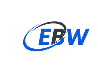 EBW letter creative modern elegant swoosh logo design