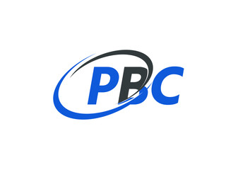 PBC letter creative modern elegant swoosh logo design