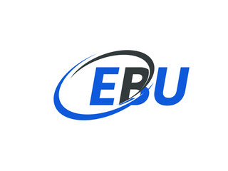 EBU letter creative modern elegant swoosh logo design