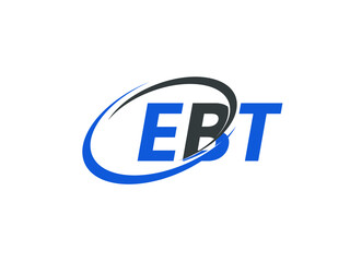 EBT letter creative modern elegant swoosh logo design