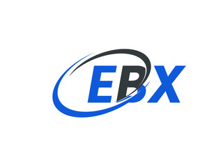 EBX letter creative modern elegant swoosh logo design