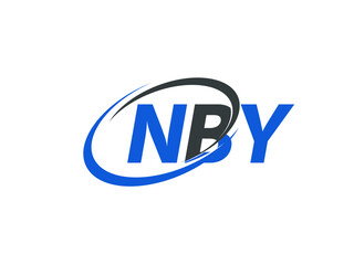 NBY letter creative modern elegant swoosh logo design