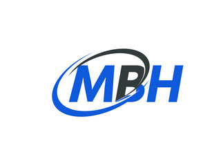 Obraz premium MBH letter creative modern elegant swoosh logo design
