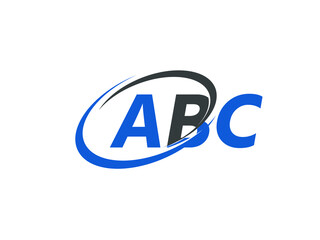 ABC letter creative modern elegant swoosh logo design